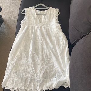 White pleated romper dress